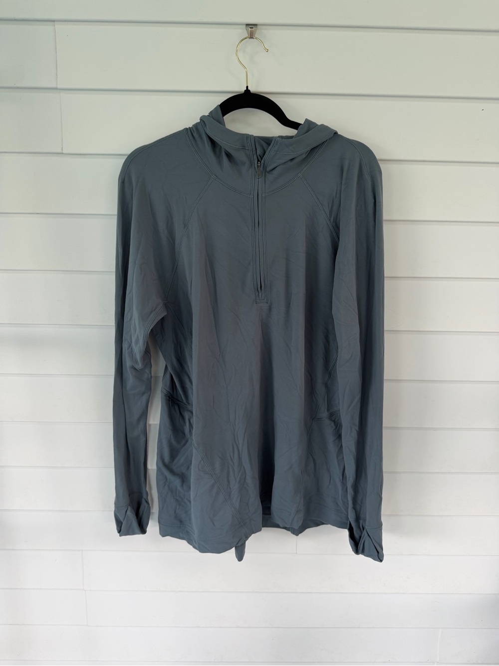 lululemon athletica Slate Blue Lightweight Hooded Half-Zip Pullover